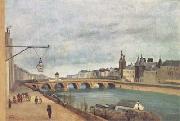 Jean Baptiste Camille  Corot Le Pont-au-Change et le Palais de Justice (mk11) oil painting artist